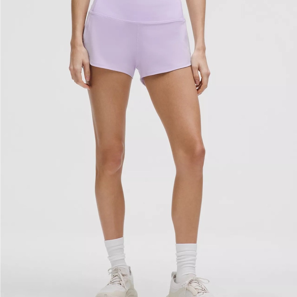 lululemon speed up high rise 2.5” shorts lavender frost